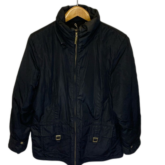 Obermeyer Vintage Retro Black Ski Snowboard Winter Parka Coat Size 16 - Picture 2 of 15